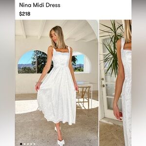 Show Me Your MuMu White small Square Neck Midi Dress NINA NEW floral roses
